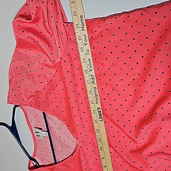 Worthington Ladies Blouse Sz XL Coral Polka dot - Picture 7 of 7